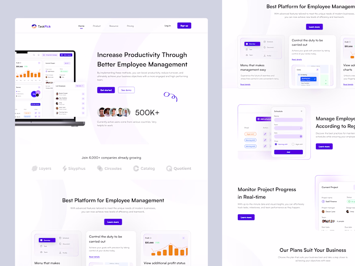 Employee Management Landing Page