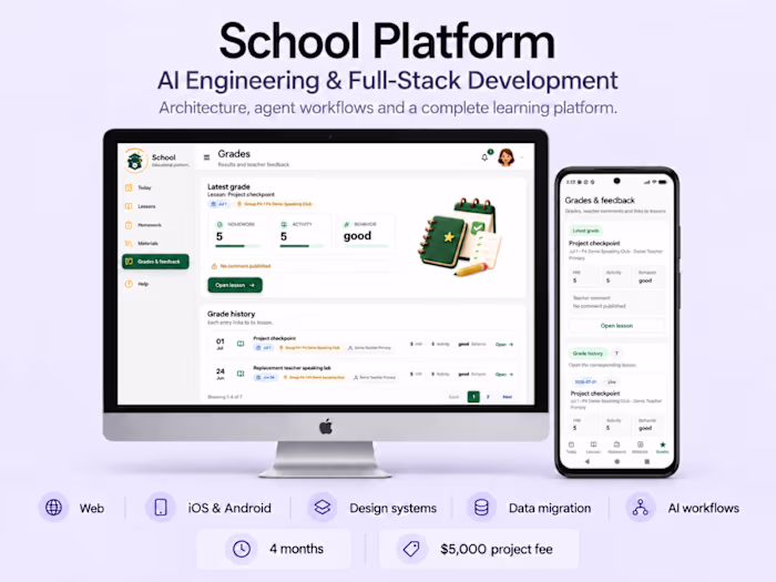 School Platform - AI Engineering & Full-Stack Development