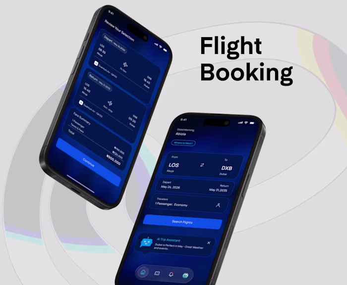 Designed Screen for Flight Booking
