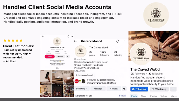 Managed & Scaled Client Social Media Across Facebook, Instag...