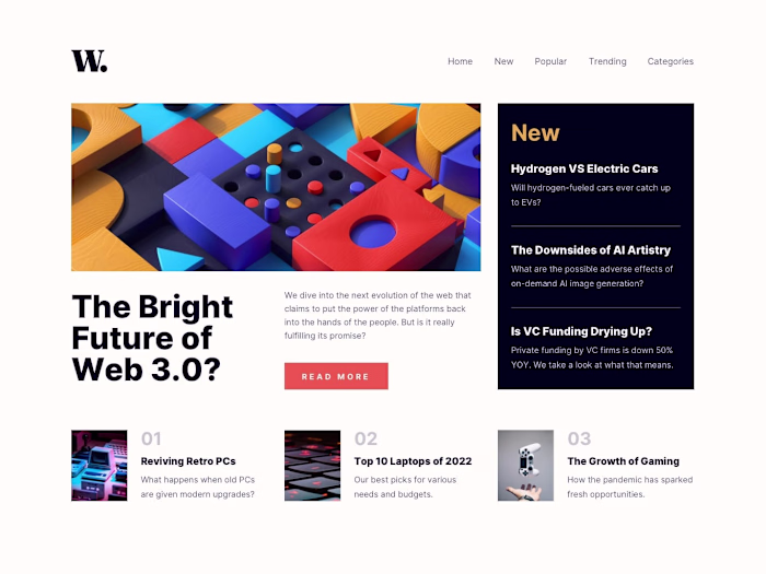 Static News Homepage