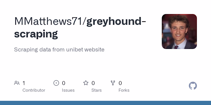 Greyhound and Thoroughbred Racing Data Scraping