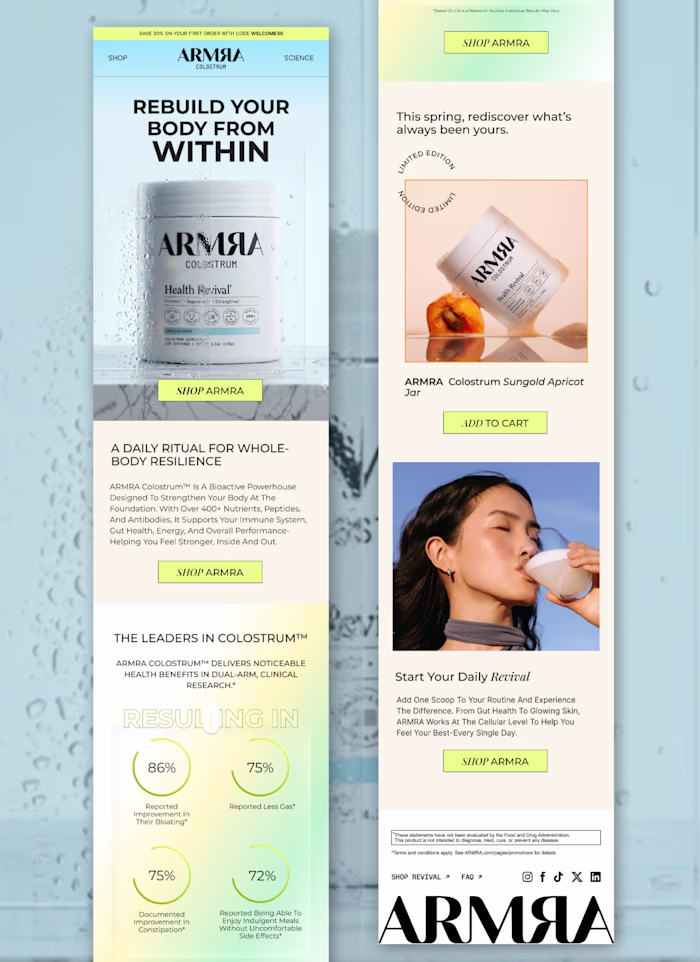 Email Design for ARMRA