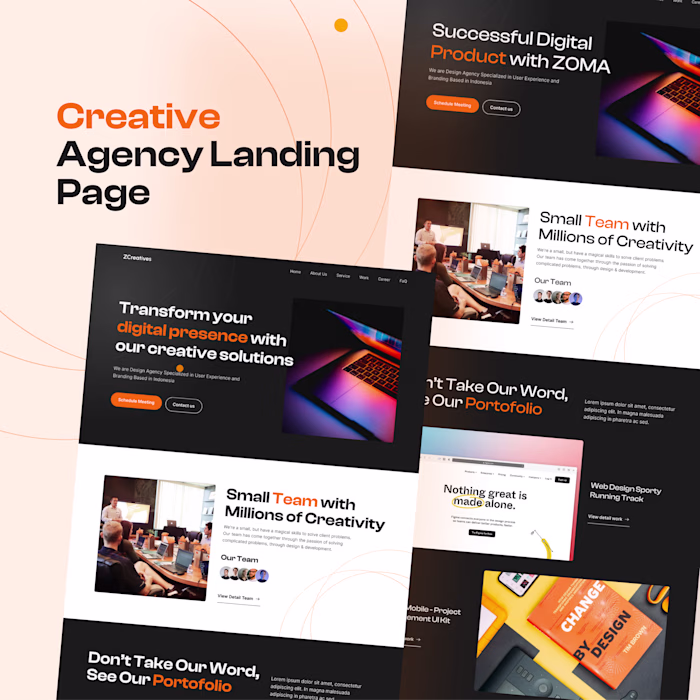 Landing Page UI Design - Creative Agency 