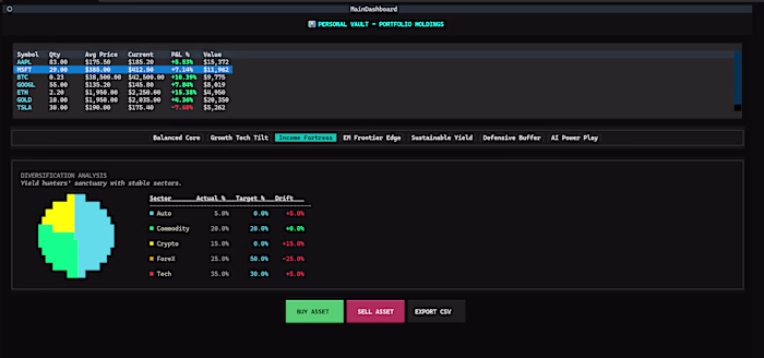 Quant Terminal is a portfolio