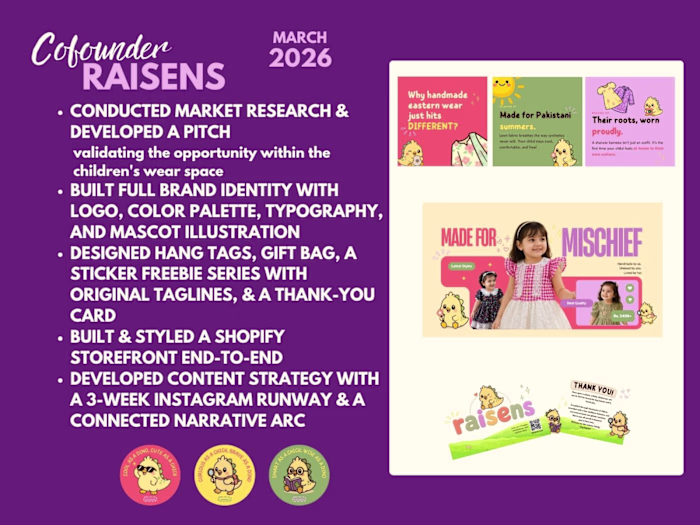 Developing Raisens: An End-to-End Children's Wear Brand