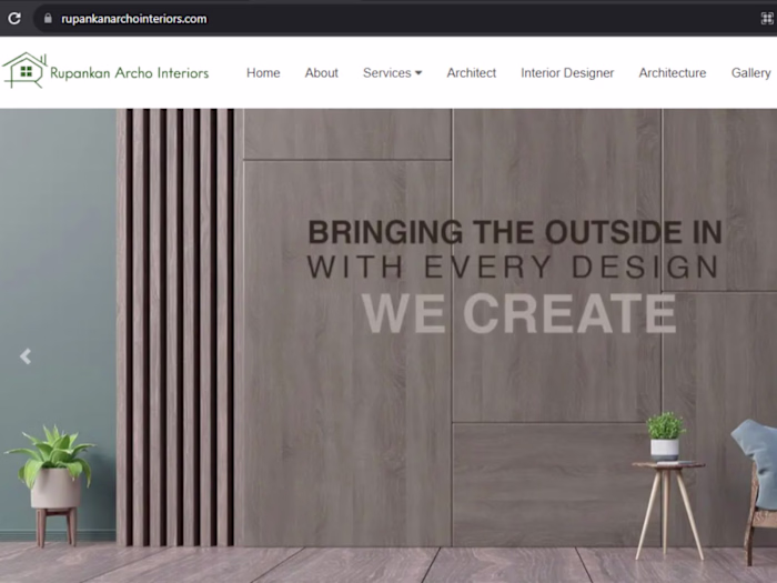 Website Developed for "Rupankan Archo Interiors"