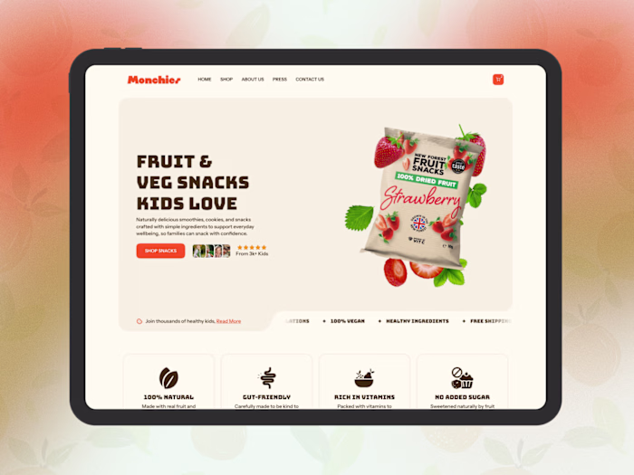 Monchies: eCommerce Template for Kids' Food Brands
