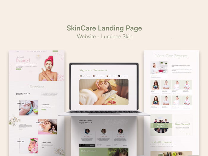 Skincare & Beauty UI Design for Luminee Skin