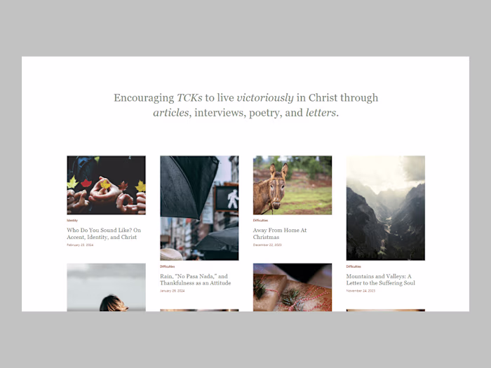Web copy | TCKs for Christ