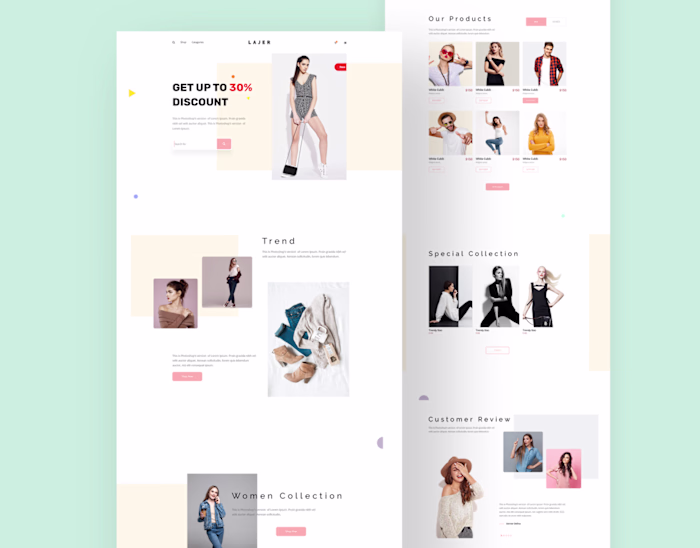 Cloth shop website design