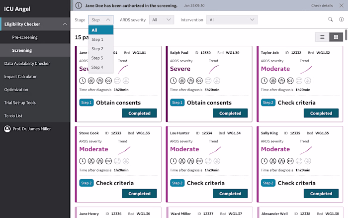 Led Research, Design System and Interface Design for ARDS Monito