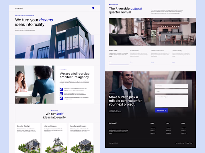 Construct – architecture & construction Landing Page