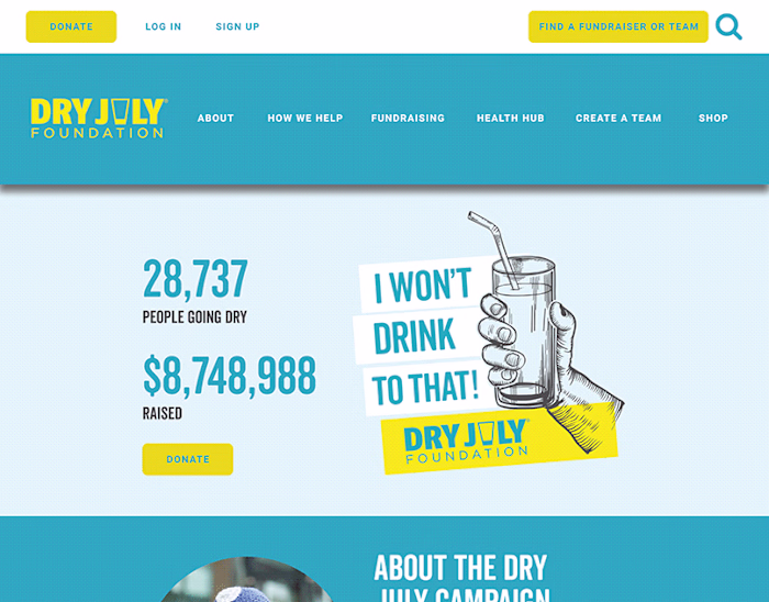 Proposed Website Design for Dry July 