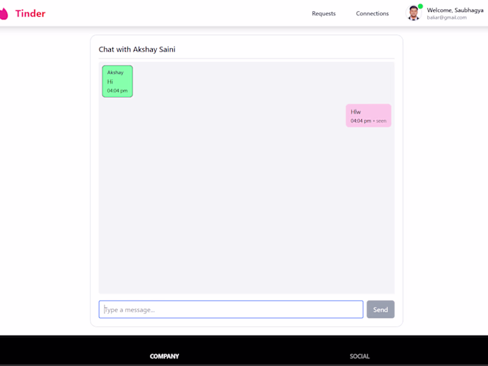Tinder - MERN Stack Development