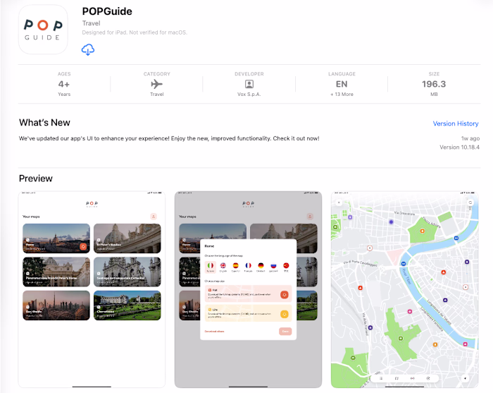 POPGuide - interactive destination, mapping