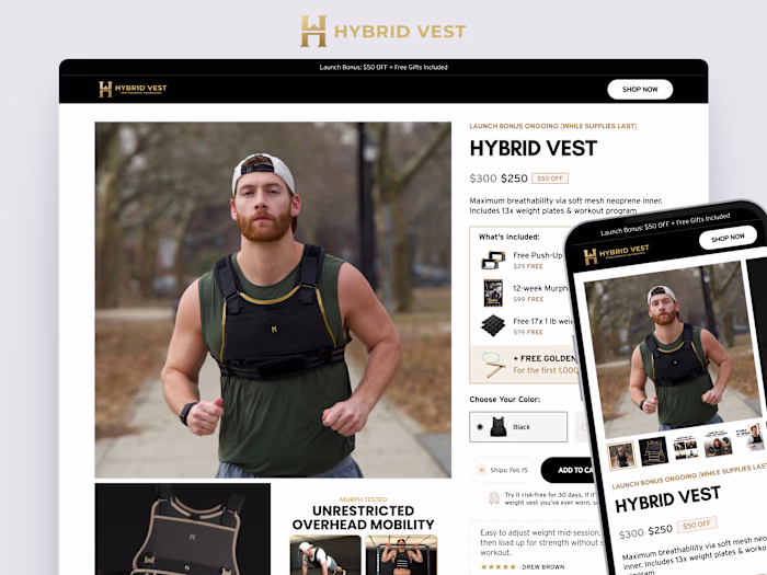 Hybrid Vest - Product Page Design
