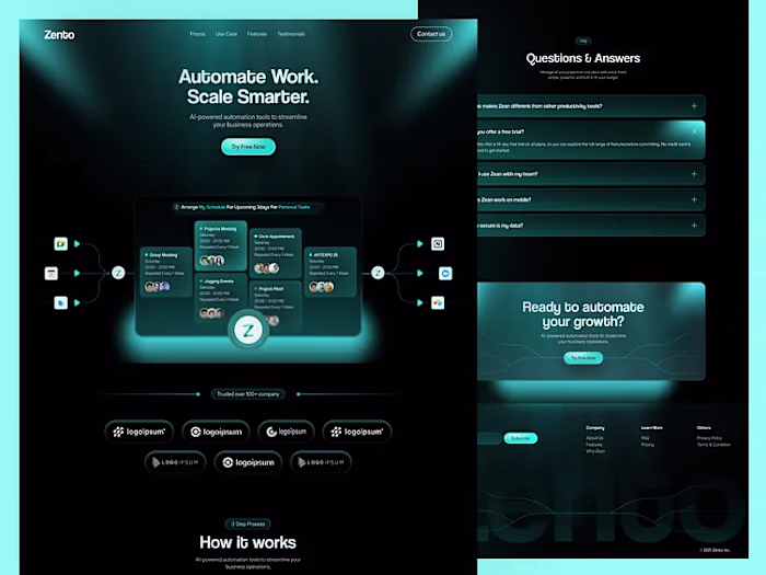 Webflow-based landing page designed for