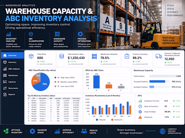 Warehouse Capacity & ABC Inventory Analysis