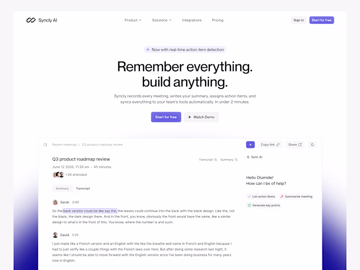 Syncly AI Framer Website