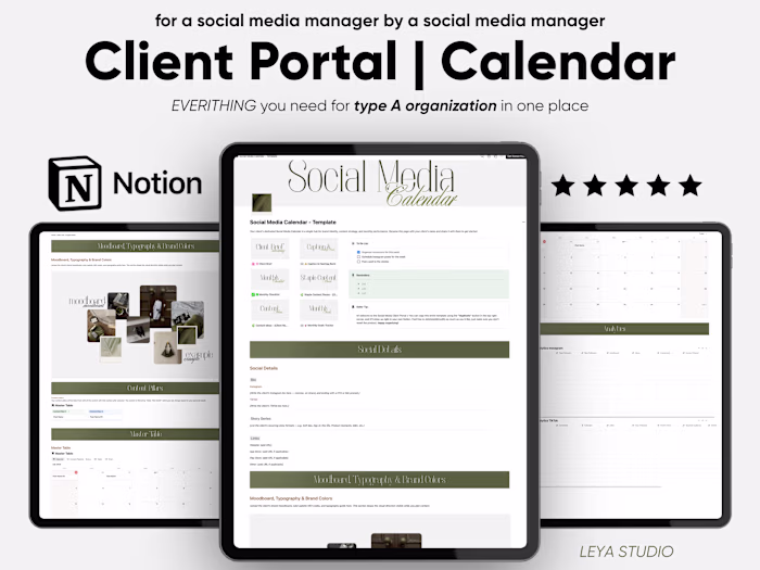 Ultimate Notion Client Portal for Social Media Managers