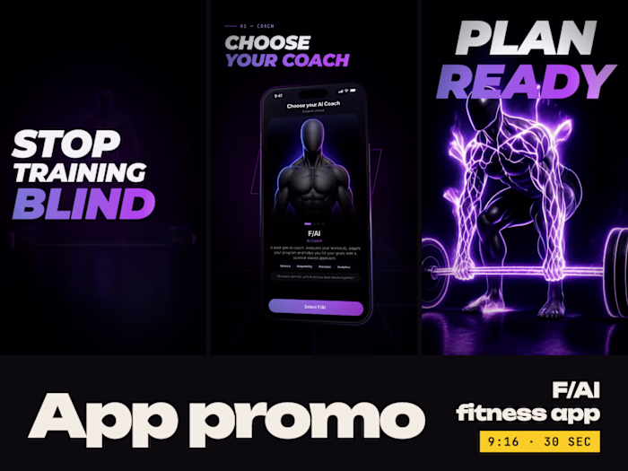 App Promo Video for F/AI, an AI Fitness Coach (9:16)