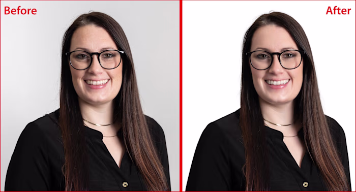 Headshot Glasses Before & After