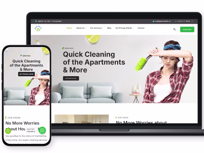 Professional Website Development for Green Jade BV Cleaning.
