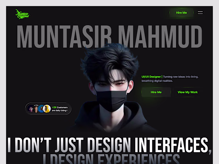 This concept is my personal portfolio landing page — but not...