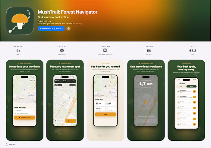 MushTrail helps you never lose