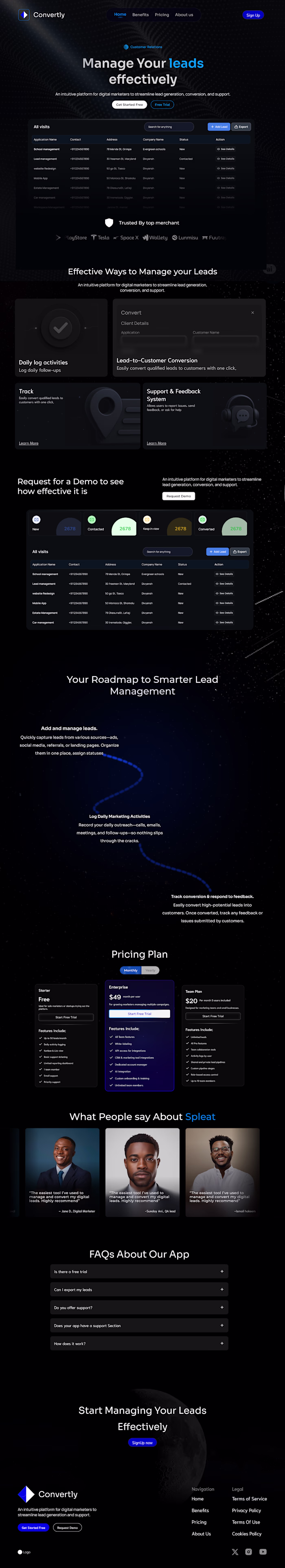 A CRM SAAS Website