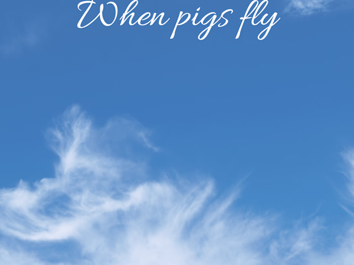 When pigs fly