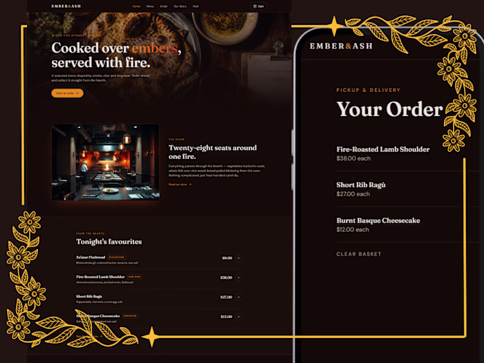 Modern Food Ordering website designed