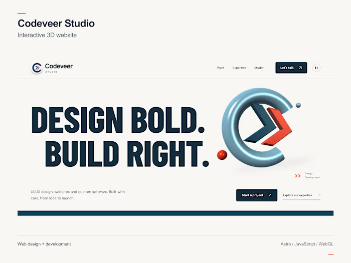 Codeveer Studio | Interactive 3D Website