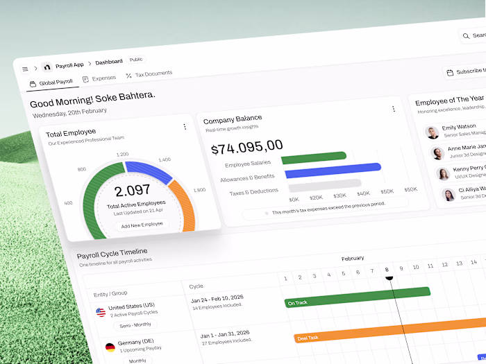 Global Payroll Dashboard UI Design