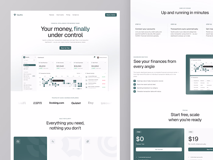 Vaultix - Finance App Landing Page
