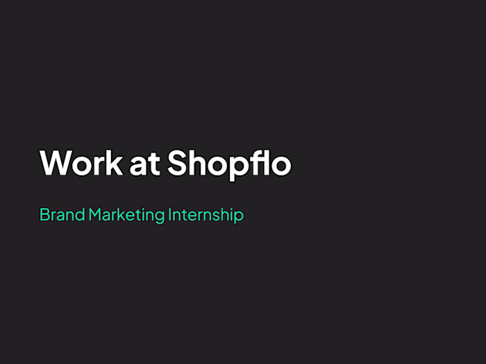 Brand Marketing Design Intern at Shopflo