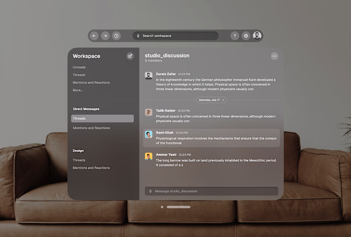 Slack UI Redesign - Spatial Design