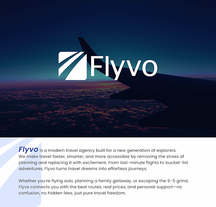 Flyvo - Logo Design I Travel Tourism Agency Branding