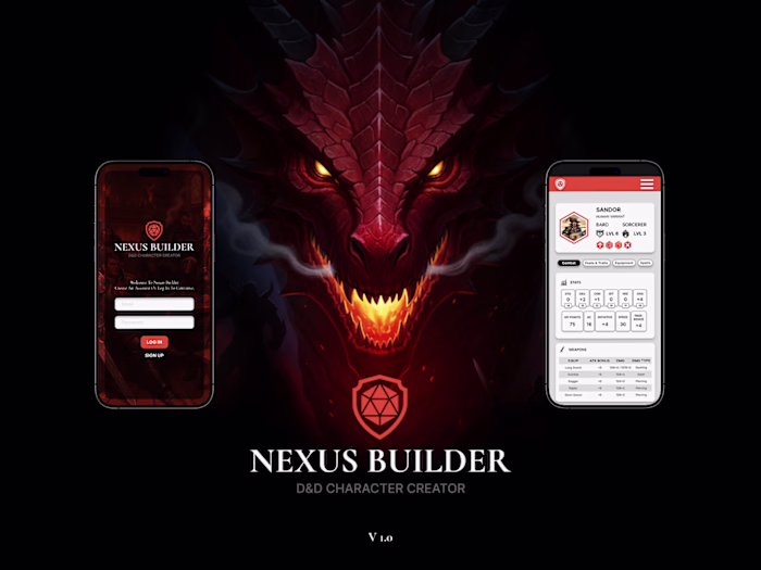 Nexus Builder, D&D Character Creator, UX/UI Case Study