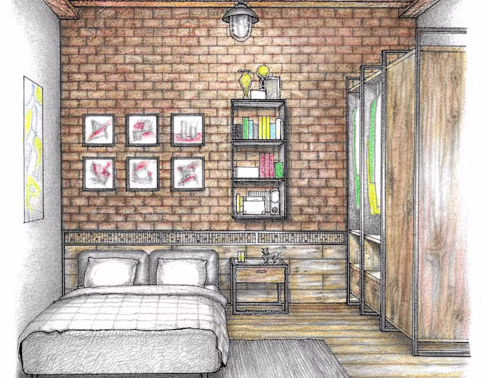 Interior design - hand rendering
