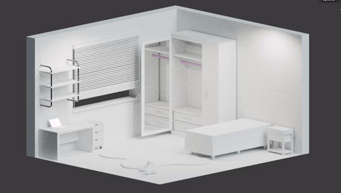 Low-Poly Bedroom Project