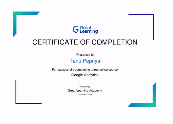 Project 2: Google Analytics Course