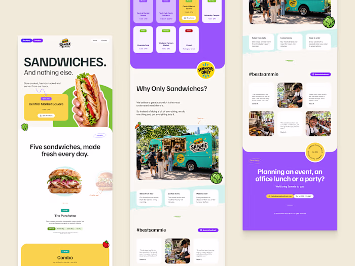 Sammie Food Truck Website Design