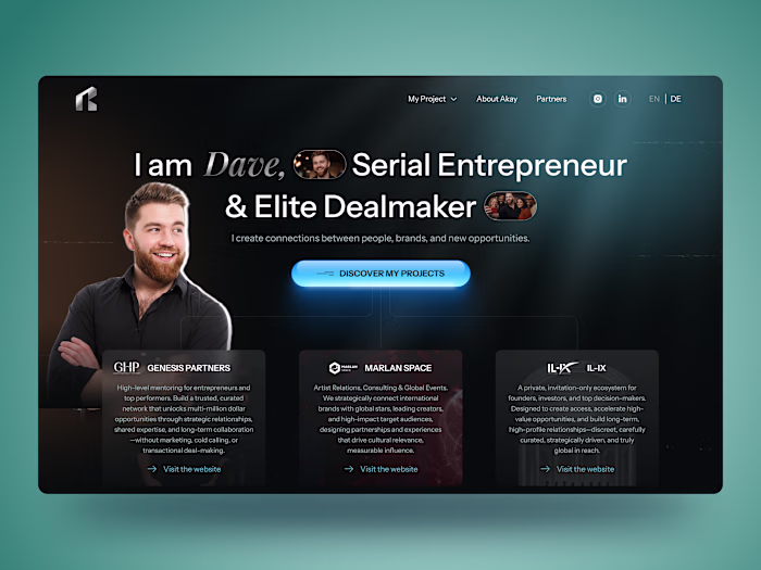 Personal Brand Landing Page for Entrepreneur