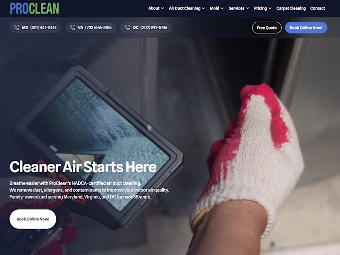 ProClean Air Duct Cleaning | MD, VA, DC | Since 1988