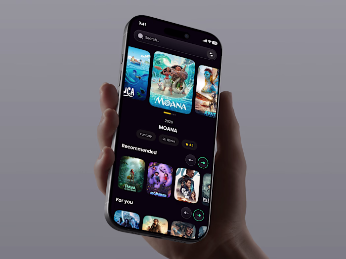 Streaming App Dark Mode UI