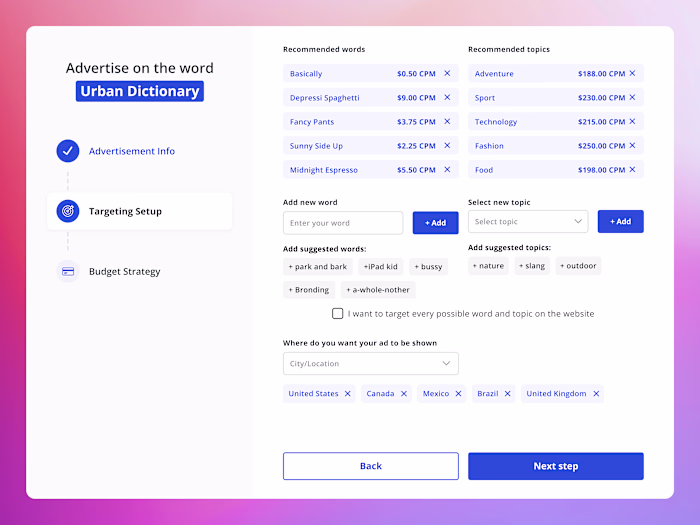 Urban Dictionary - 📢 Advertisement Platform | Ui/Ux Startup