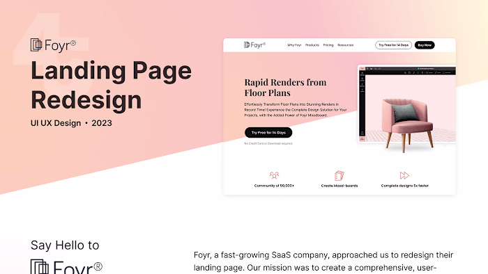 Foyr Landing Page Redesign Case Study on Behance