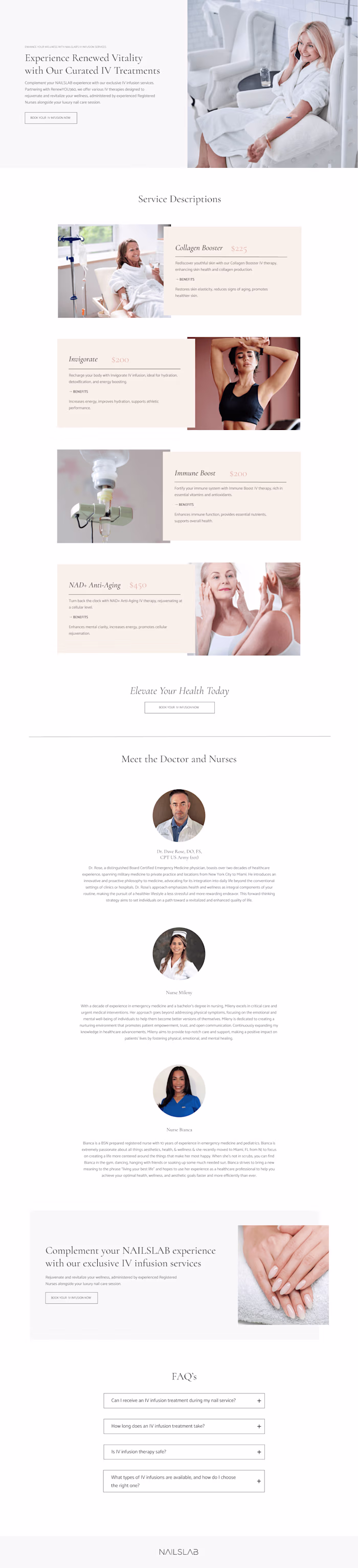 Landing Page for IV Treatments | Sales Page